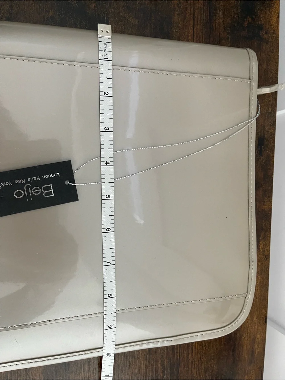 Beijo Glossy Patent Tablet Folio Case in Taupe